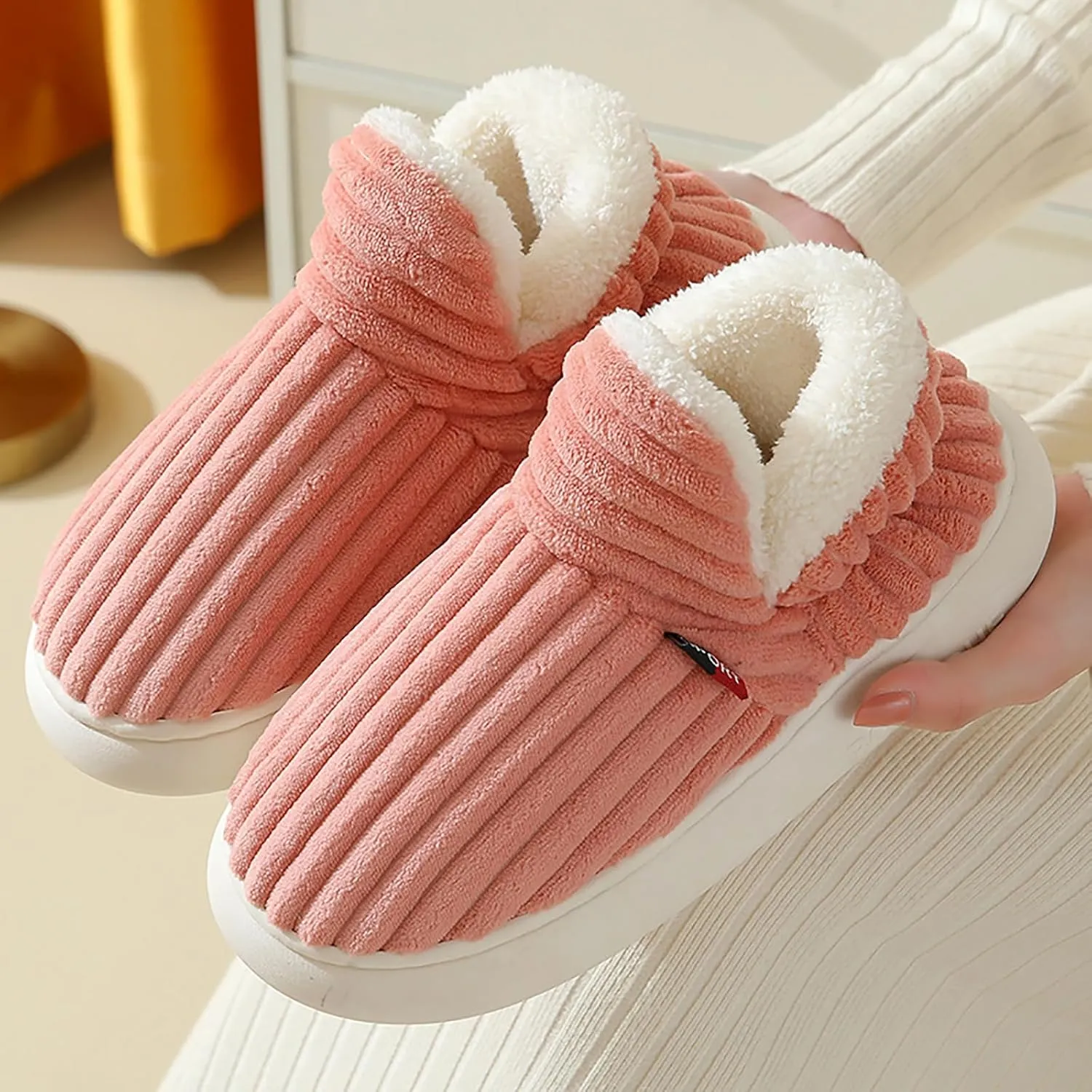 CEAeis Warm Fuzzy House Slippers, Sunshine Cloud Slippers, Comfortable Warm Plush Lining Slippers,for Men And Women