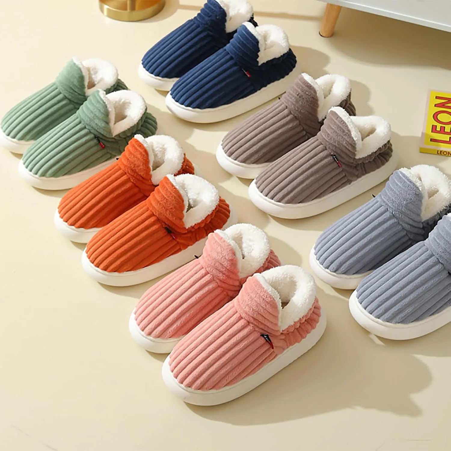 CEAeis Warm Fuzzy House Slippers, Sunshine Cloud Slippers, Comfortable Warm Plush Lining Slippers,for Men And Women