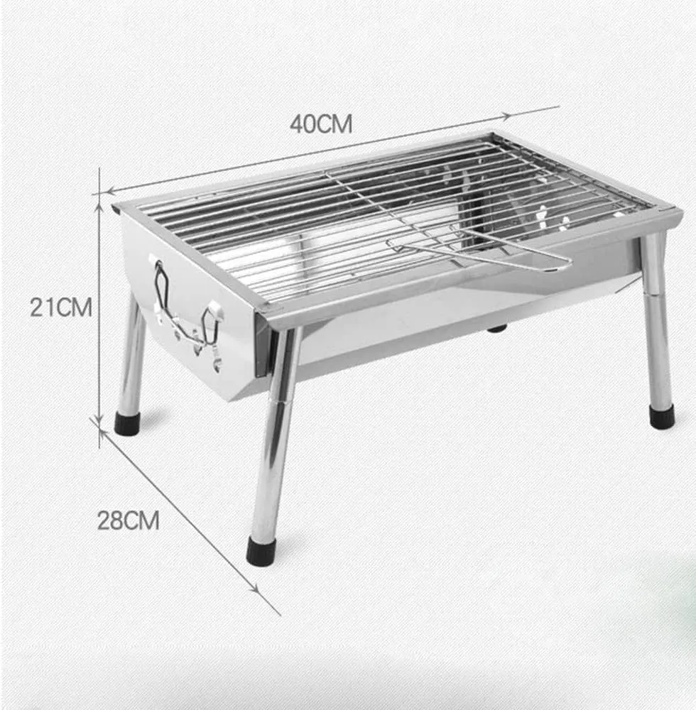 Charcoal Grill Barbecue Portable BBQ Stainless Steel Folding BBQ Grill Camping Grill Tabletop Grill for Portable Camping Cooking Small Grill
