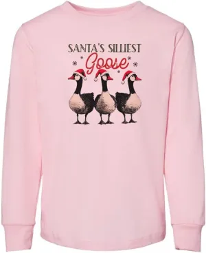 Christmas Silly Goose Toddler Kids Long Sleeve T-Shirt