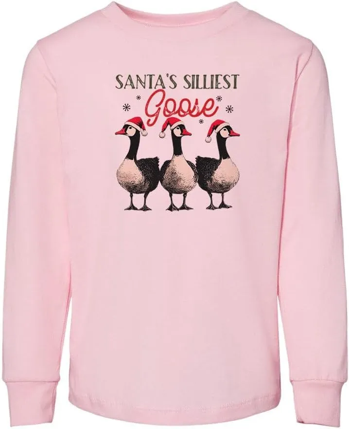 Christmas Silly Goose Toddler Kids Long Sleeve T-Shirt