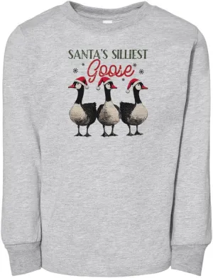 Christmas Silly Goose Toddler Kids Long Sleeve T-Shirt