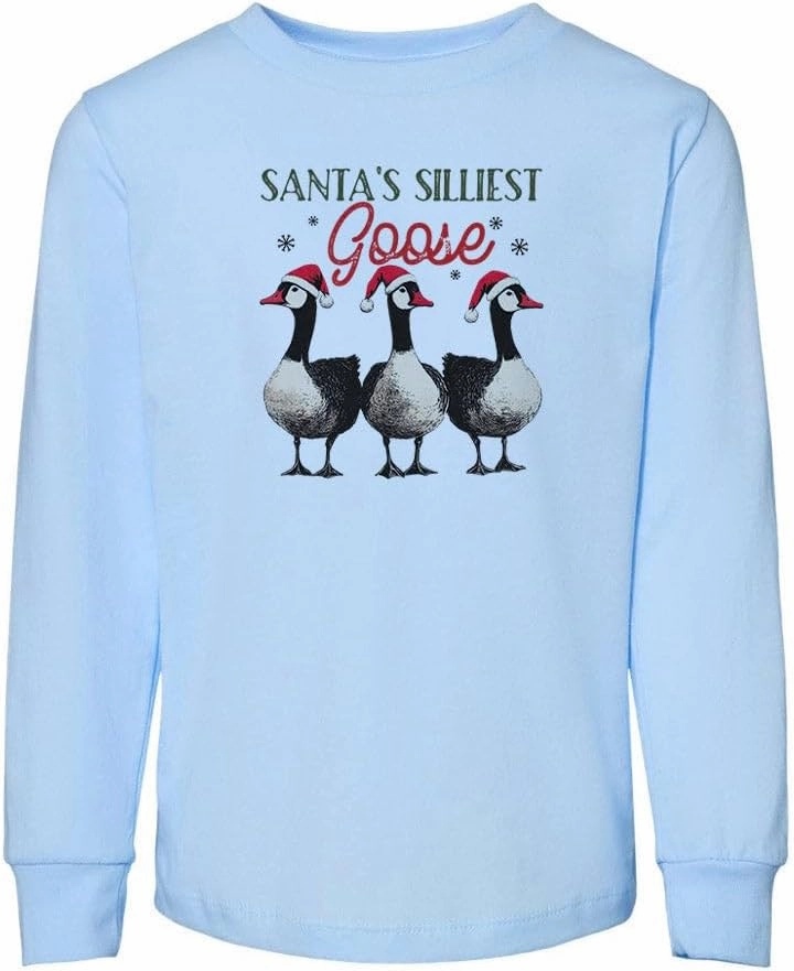 Christmas Silly Goose Toddler Kids Long Sleeve T-Shirt
