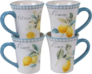 Citron Mugs, Set of 4 Assorted Designs