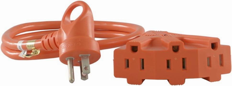 Conntek I-Ring Tri-Outlet Extension Cord 3-Foot 14/3 U.S. I-Ring Male Plug to Three Outlet with Light Indicator