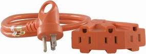 Conntek I-Ring Tri-Outlet Extension Cord 3-Foot 14/3 U.S. I-Ring Male Plug to Three Outlet with Light Indicator