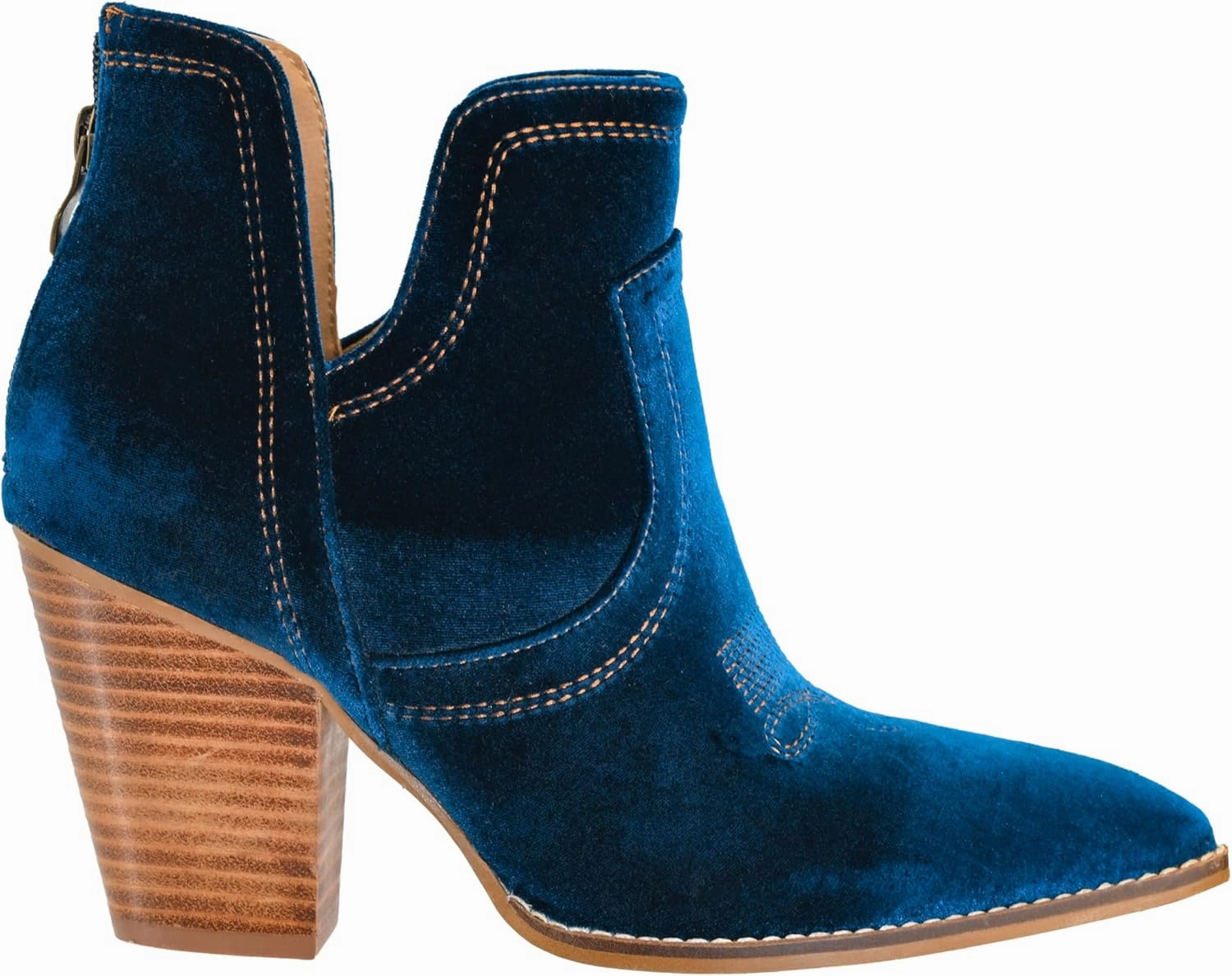 Corkys Footwear Smoke Show 3.5-Inch Stacked Heel Booties, Back Zipper, Memory Foam Insoles, Versatile Footwear, Day-to-Night Style