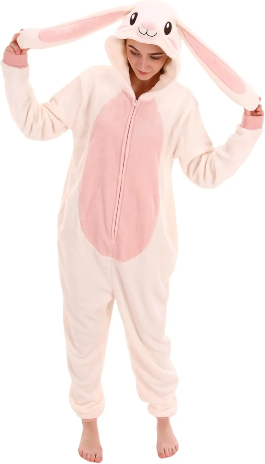 COSUSKET Snug Fit Unisex Adult Onesie Pajamas, Flannel Cosplay Animal One Piece Halloween Costume Sleepwear Homewear