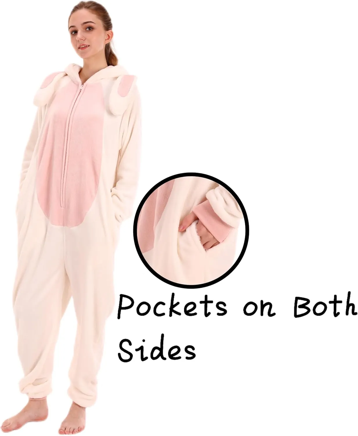 COSUSKET Snug Fit Unisex Adult Onesie Pajamas, Flannel Cosplay Animal One Piece Halloween Costume Sleepwear Homewear