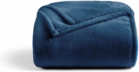 Cosy House Collection Everyday 1500 Series Fleece Blanket - Master Bedroom Essentials - All Season, Stays Fresh & Clean - Soft, Breathable & Skin-Friendly (King/Cal King, Navy)