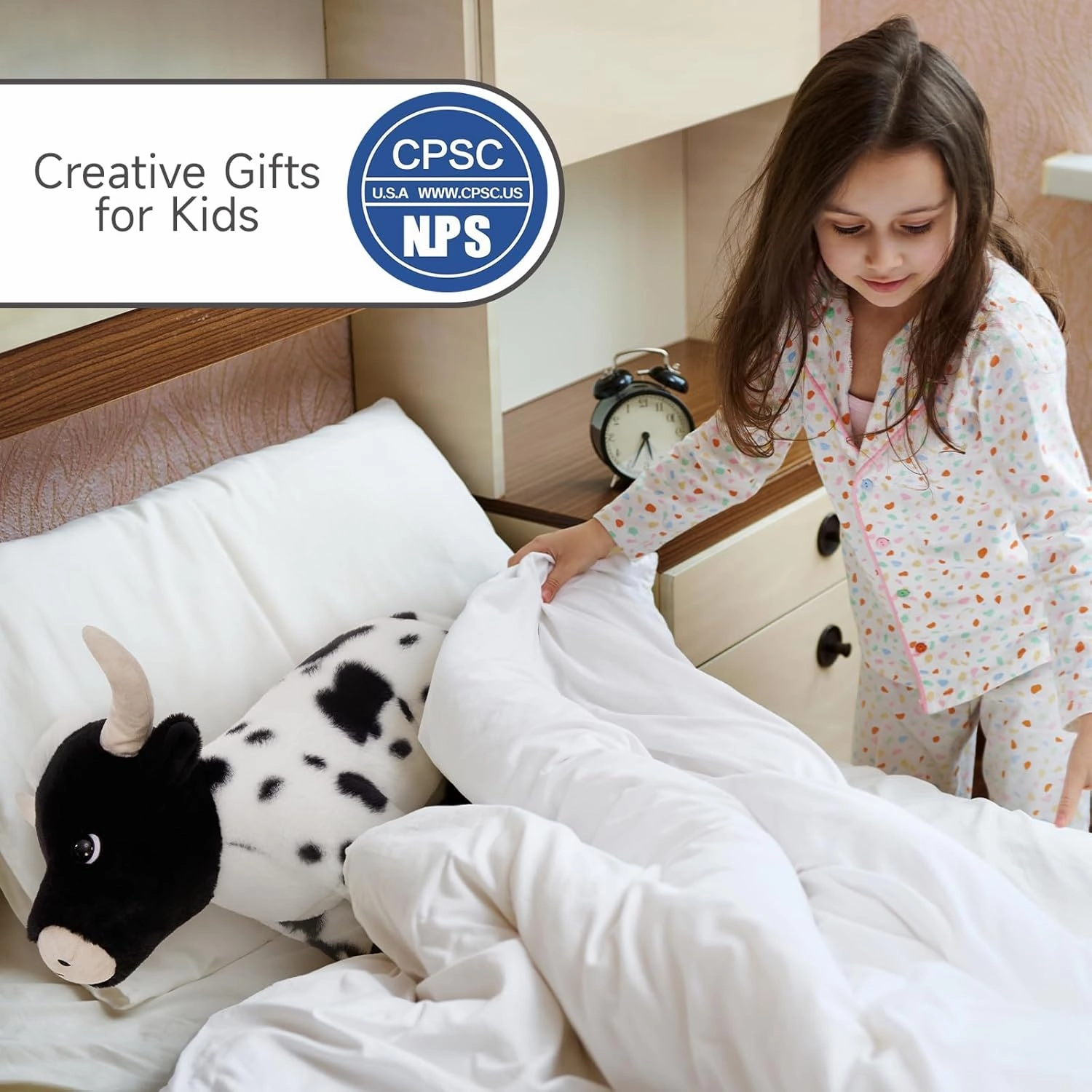 Cow Stuffed Animal 16'', Cuddly Cow Toys Plush for Girls Boy Kids, Cute Farm Animal Pluhies Gift for Christmas Birthday Baby Shower