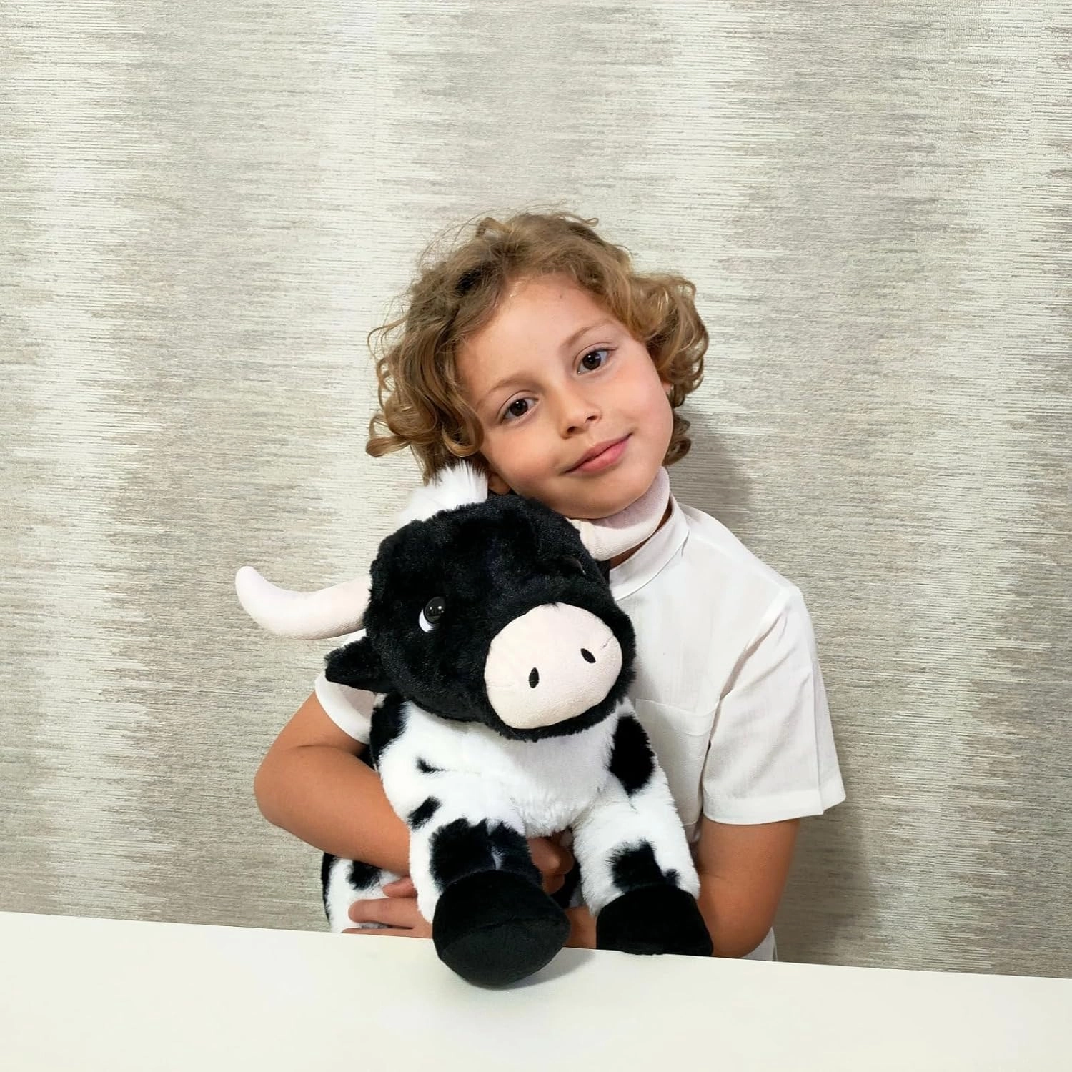 Cow Stuffed Animal 16'', Cuddly Cow Toys Plush for Girls Boy Kids, Cute Farm Animal Pluhies Gift for Christmas Birthday Baby Shower