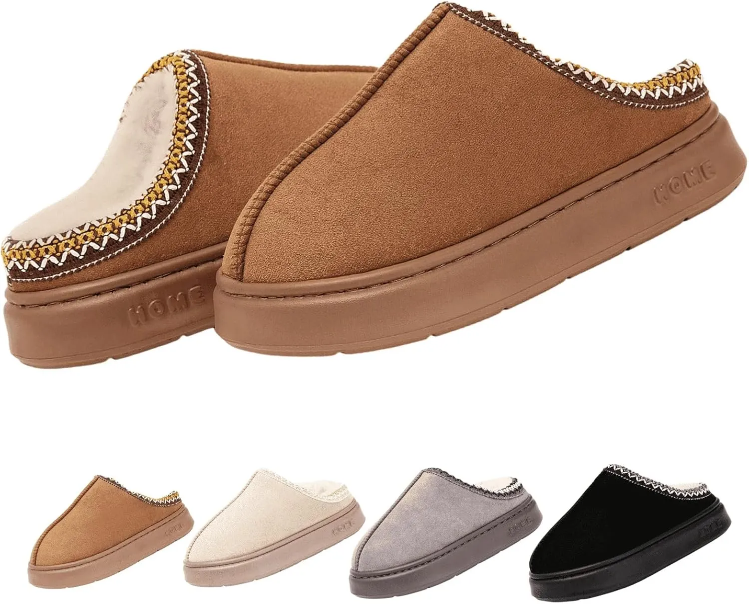 Cozy Platform Fuzzy Slippers for Women and Men Short Ankle Slippers with Anti-Slip Sole Lined with Warm Furry Perfect for Indoor & Outdoor Use