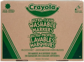 Crayola Broad Line Washable Markers - 200ct (8 Colors), Kids Bulk Classroom Markers, Back to School, Teacher Classroom Must Have