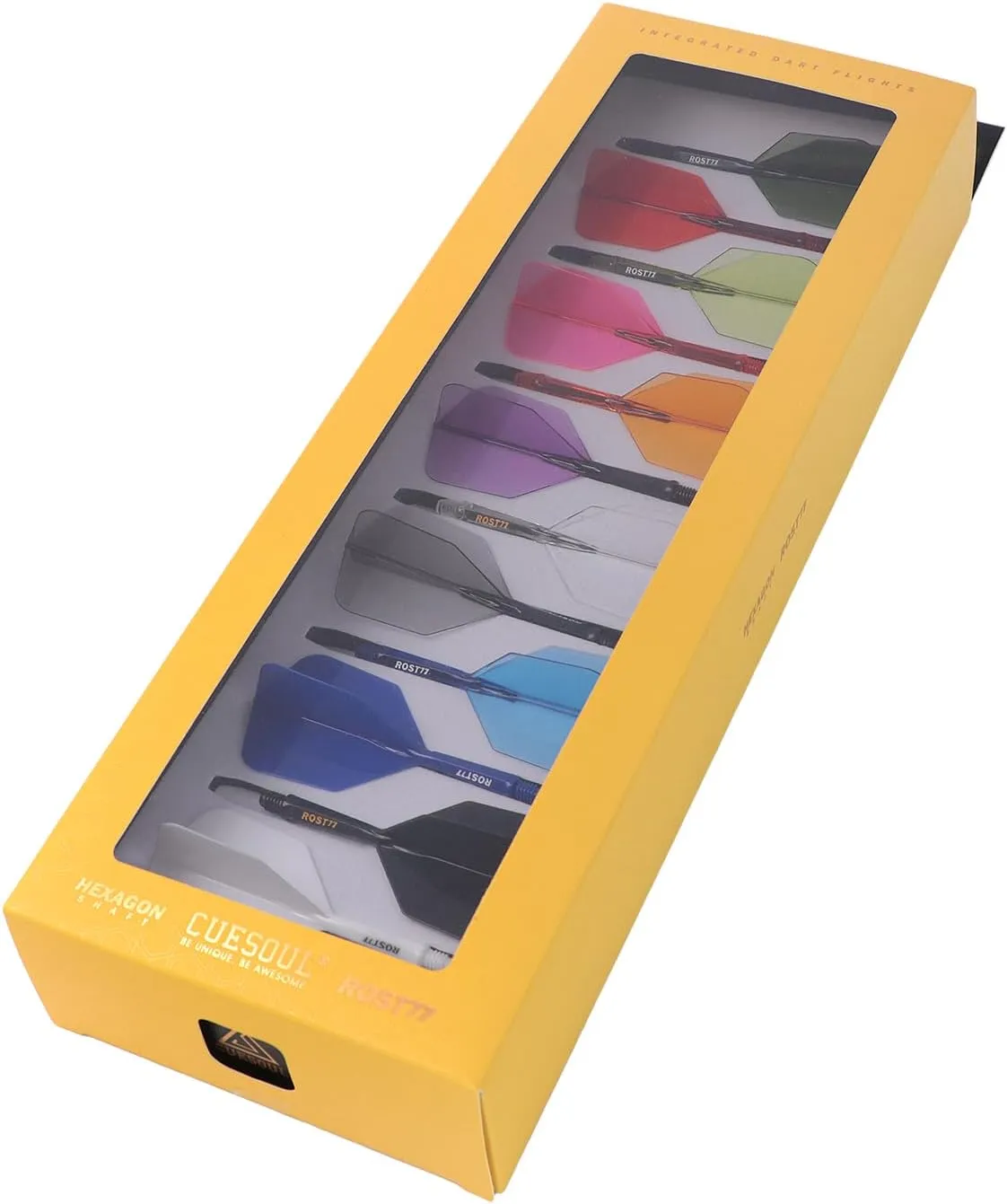 CUESOUL ROST 77 Integrated Dart Shaft and Flight Big Wing/Standard Shape Colour Collection Pack of 12 pcs