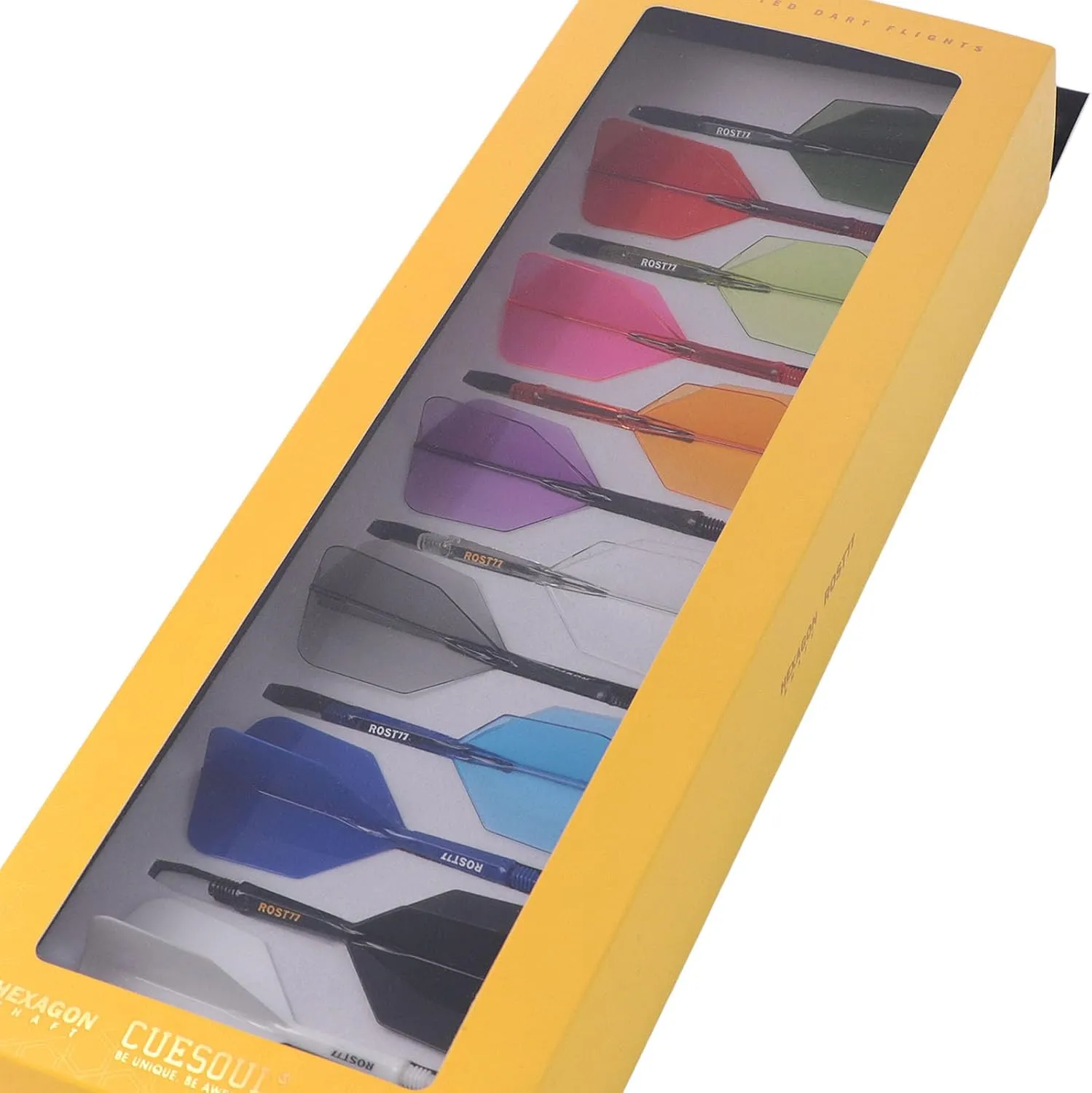 CUESOUL ROST 77 Integrated Dart Shaft and Flight Big Wing/Standard Shape Colour Collection Pack of 12 pcs