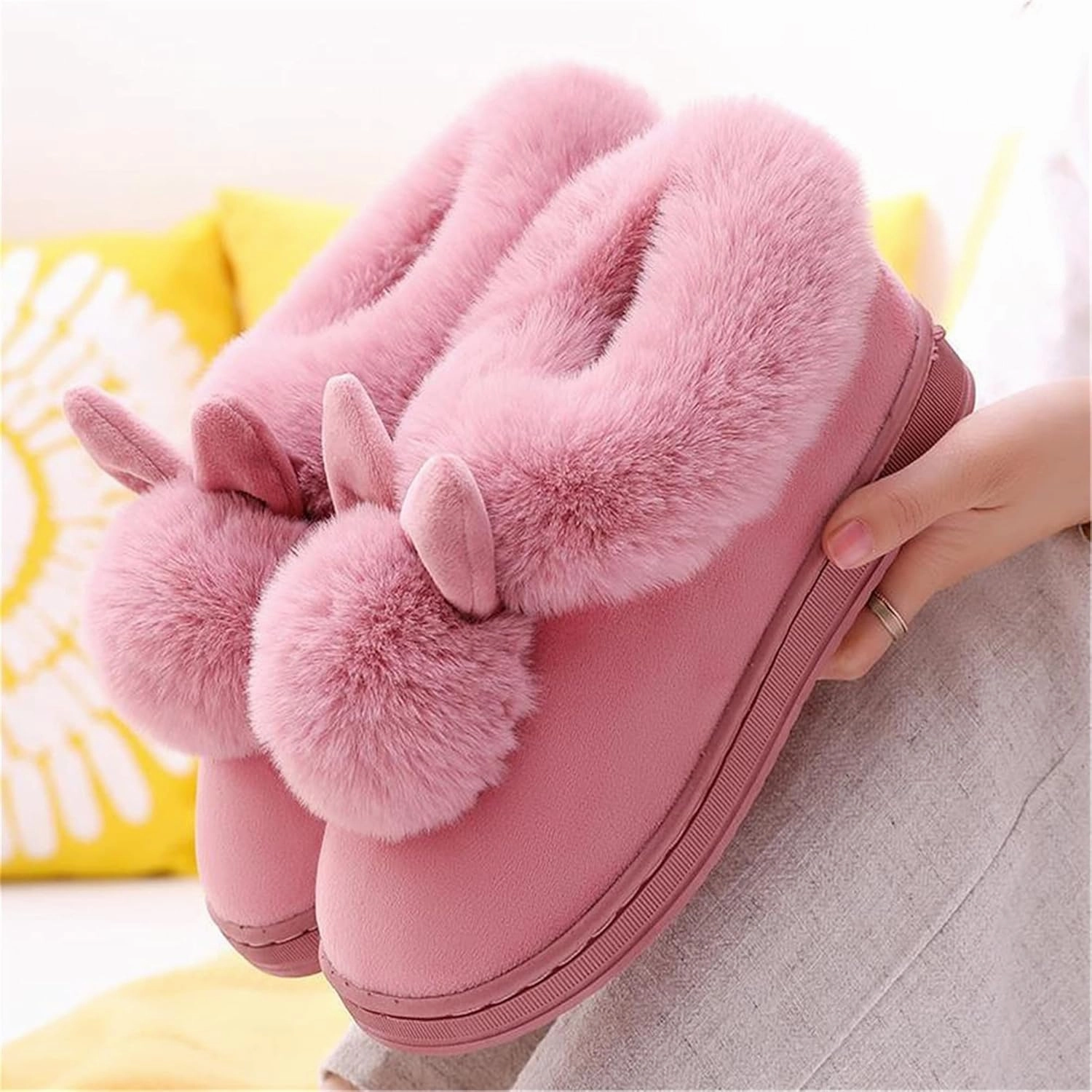 Cute rabbit slippers Cartoon animal slippers Women slippers Men slippers Winter slippers Plush slippers home shoes Warm slippers Soft comfortable