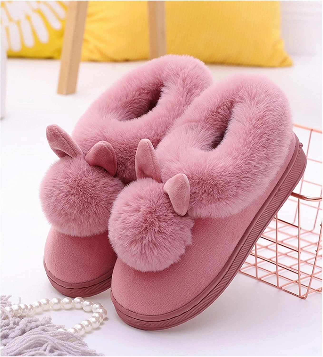 Cute rabbit slippers Cartoon animal slippers Women slippers Men slippers Winter slippers Plush slippers home shoes Warm slippers Soft comfortable