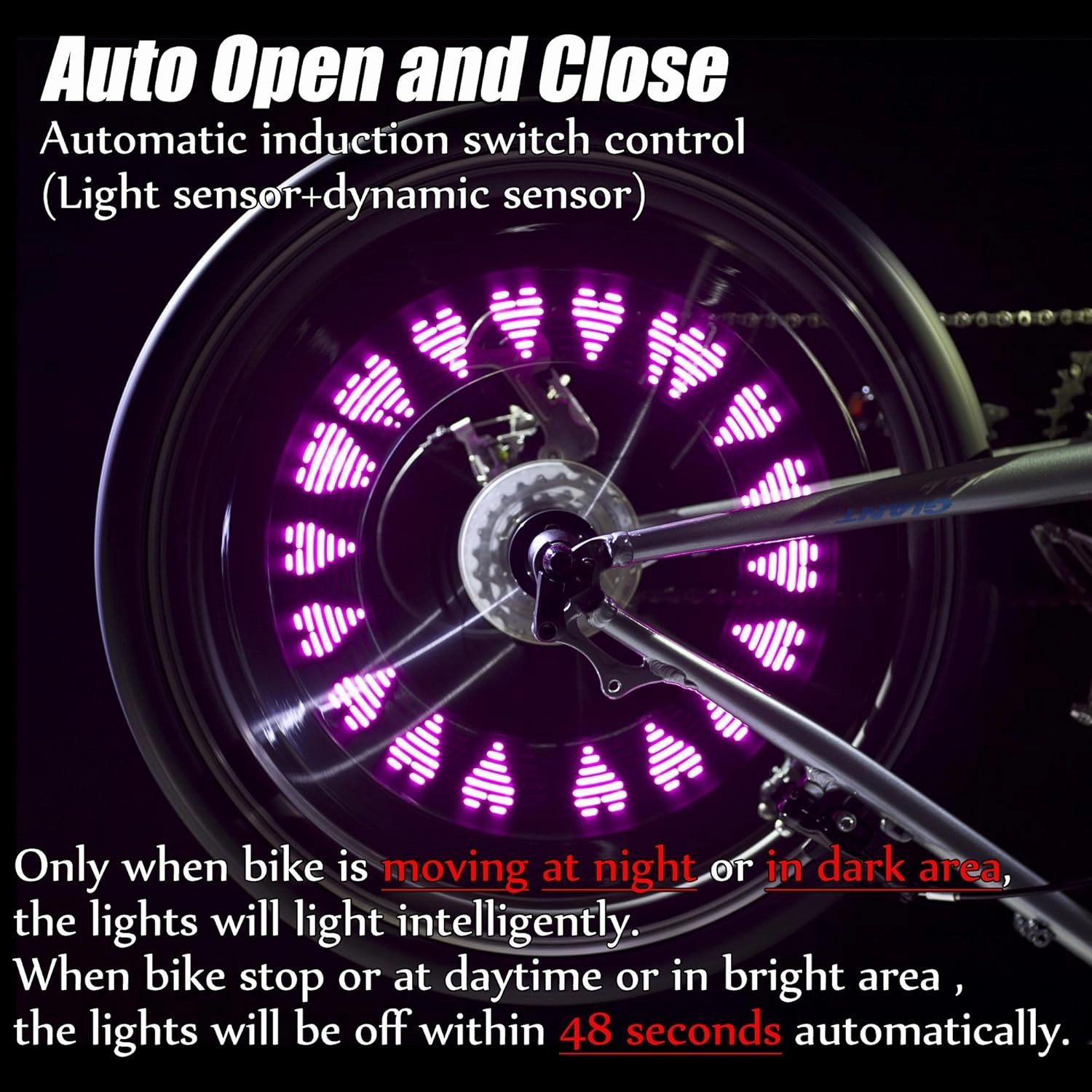 DAWAY A08 Bike Tire Valve Stem Light - LED Waterproof Bicycle Wheel Lights Neon Flashing Lamp Glow in The Dark Cool Safe Accessories, 1 Pack/ 2 Pack