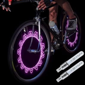 DAWAY A08 Bike Tire Valve Stem Light - LED Waterproof Bicycle Wheel Lights Neon Flashing Lamp Glow in The Dark Cool Safe Accessories, 1 Pack/ 2 Pack