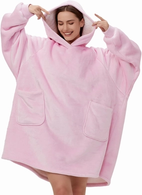 DaysU Wearable Blanket Hoodie Adult, Oversized Sherpa Sweatshirt for Women and Men, Two Pockets Hoodie Blanket