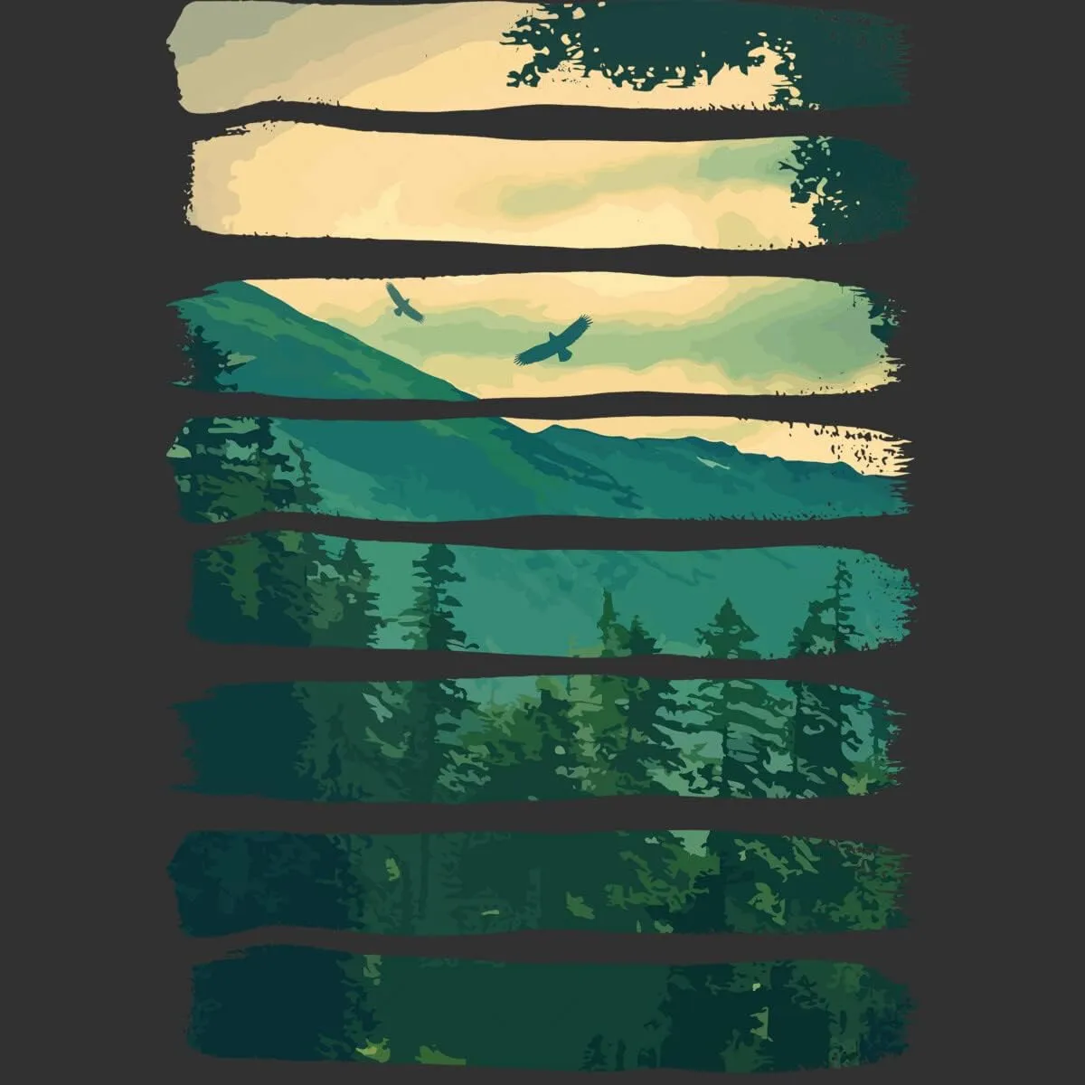 Design By Humans Men's Lost in The Wilds by Geof T-Shirt - -