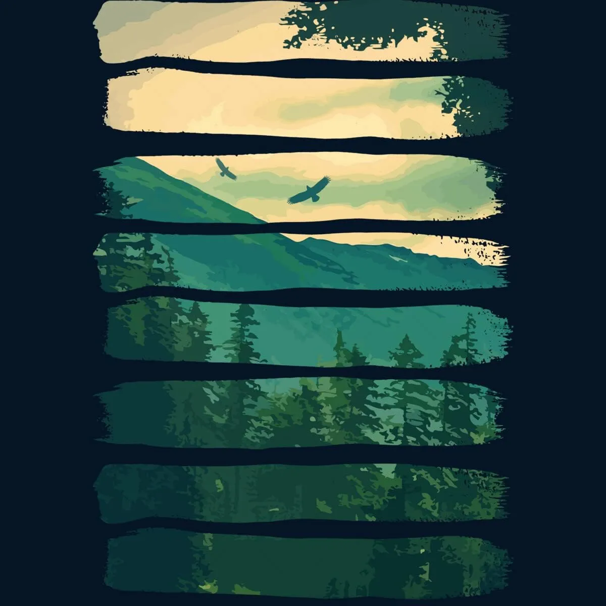 Design By Humans Men's Lost in The Wilds by Geof T-Shirt - -