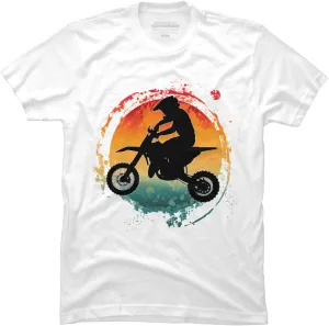 Design By Humans Men's Retro Motorcycle Rider Vintage by Punsalan T-Shirt - -