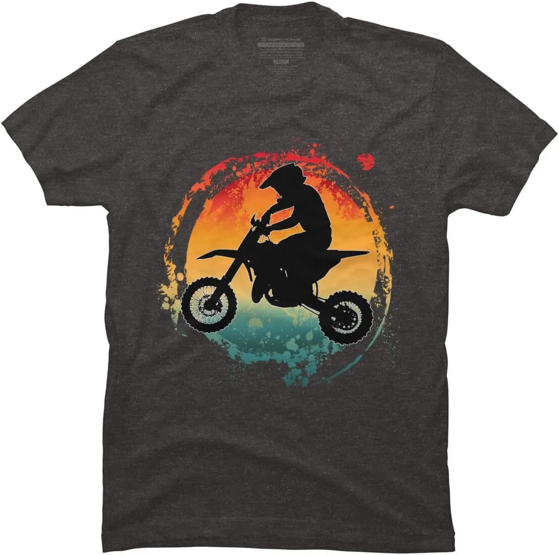 Design By Humans Men's Retro Motorcycle Rider Vintage by Punsalan T-Shirt - -