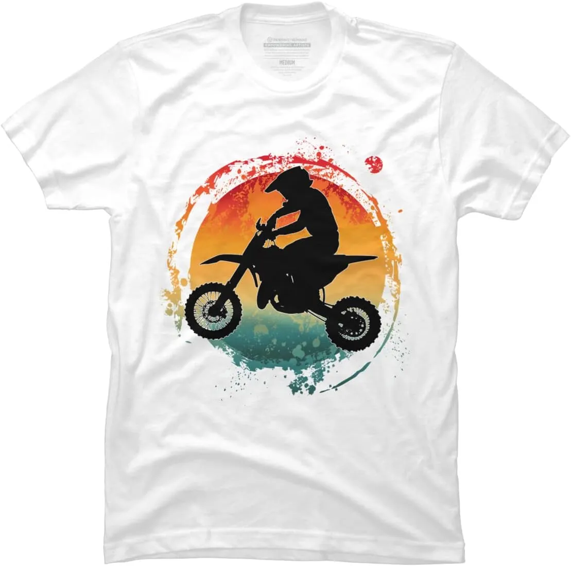 Design By Humans Men's Retro Motorcycle Rider Vintage by Punsalan T-Shirt - -