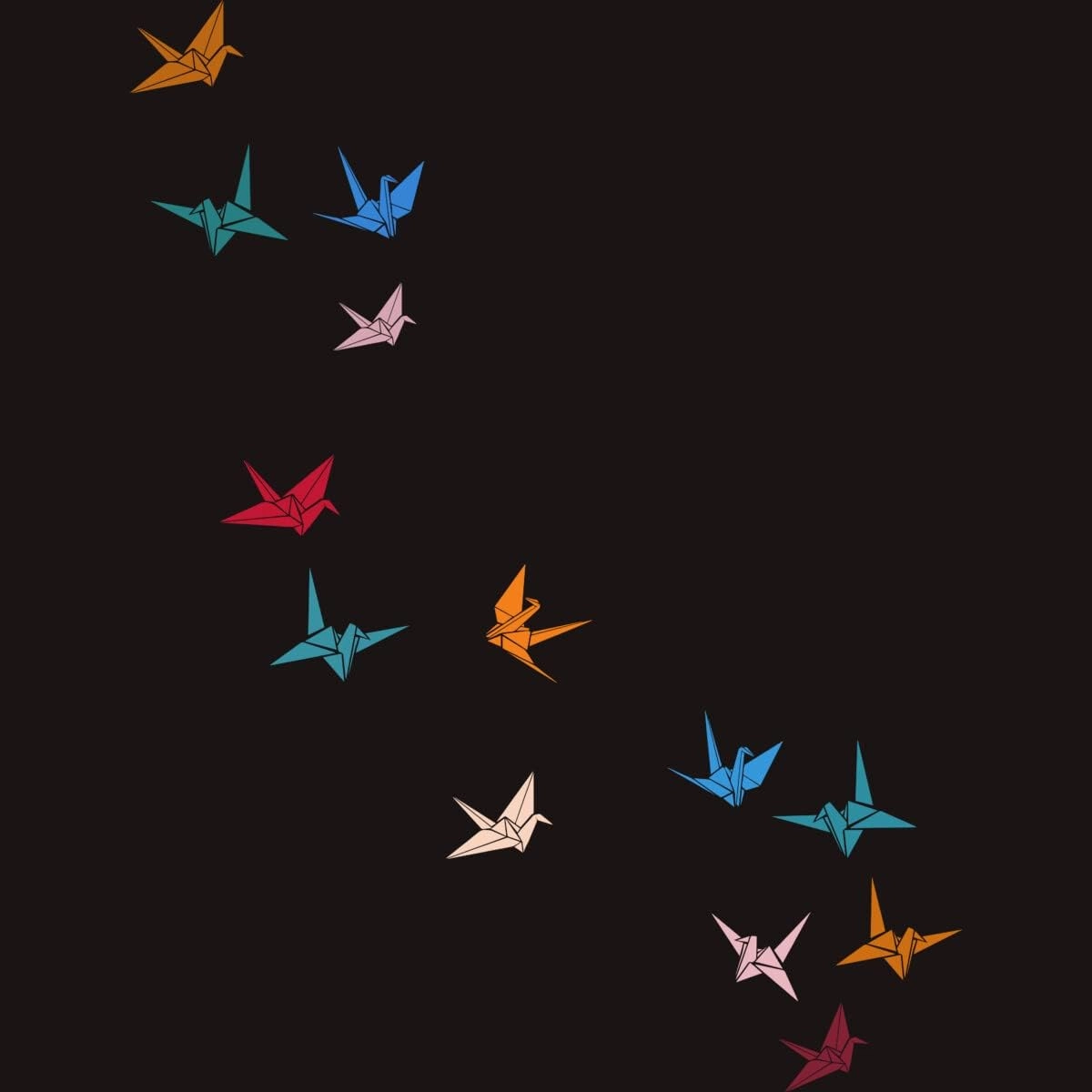 Design By Humans Men's Flying Paper Cranes Birds by Magnussons T-Shirt - -