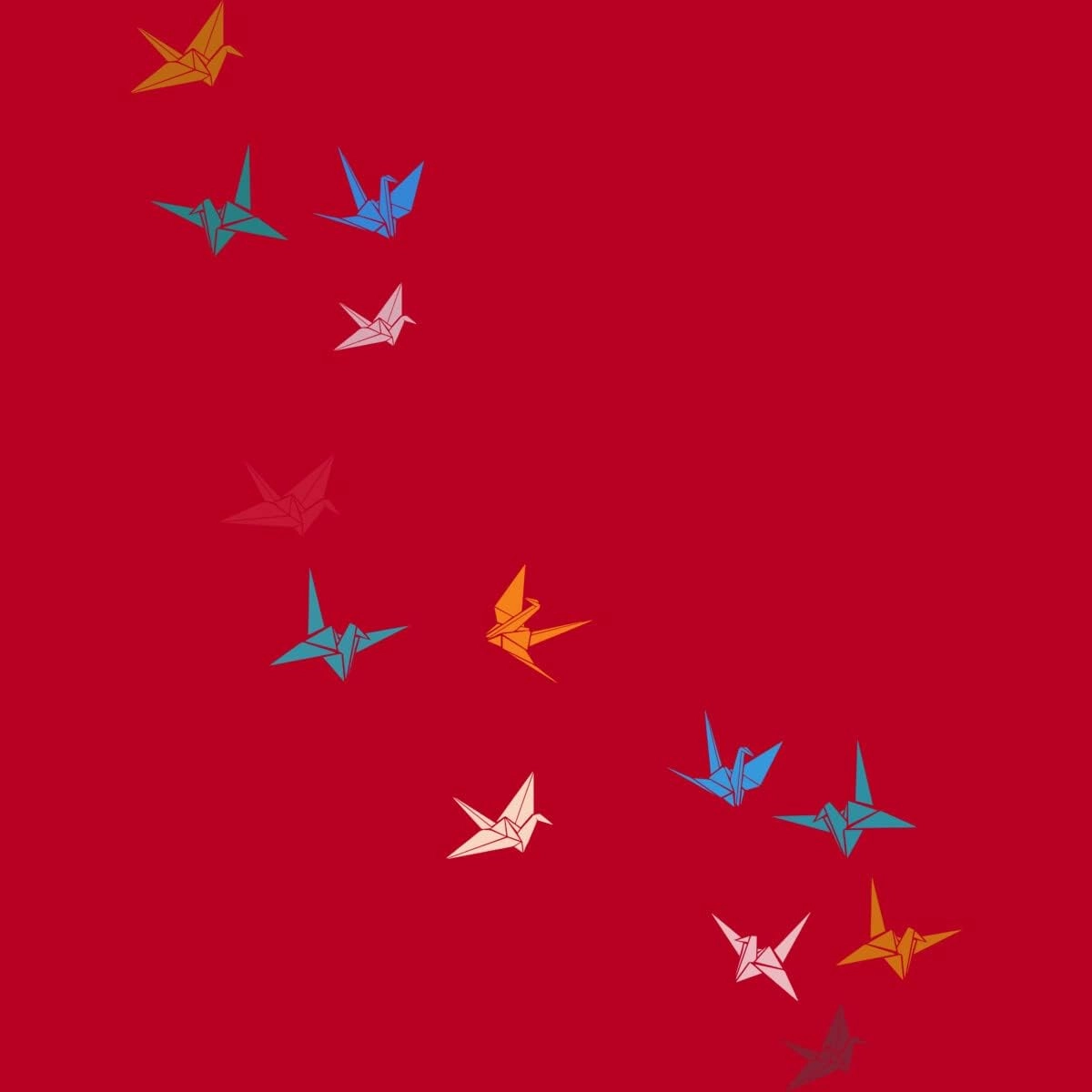 Design By Humans Men's Flying Paper Cranes Birds by Magnussons T-Shirt - -