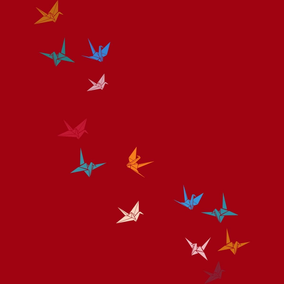 Design By Humans Men's Flying Paper Cranes Birds by Magnussons T-Shirt - -