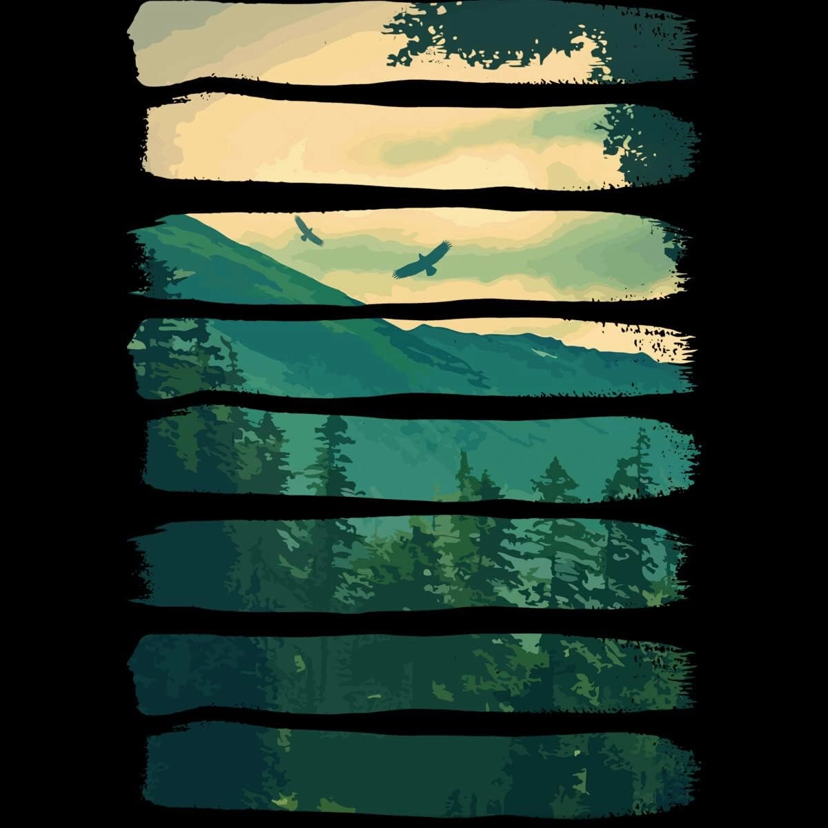 Design By Humans Men's Lost in The Wilds by Geof T-Shirt - -