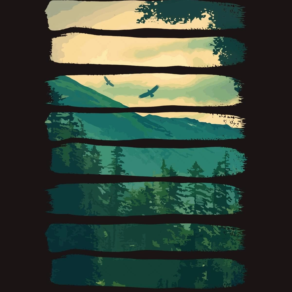 Design By Humans Men's Lost in The Wilds by Geof T-Shirt - -