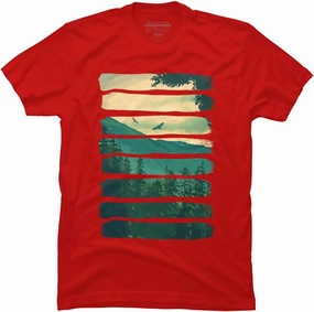 Design By Humans Men's Lost in The Wilds by Geof T-Shirt - -