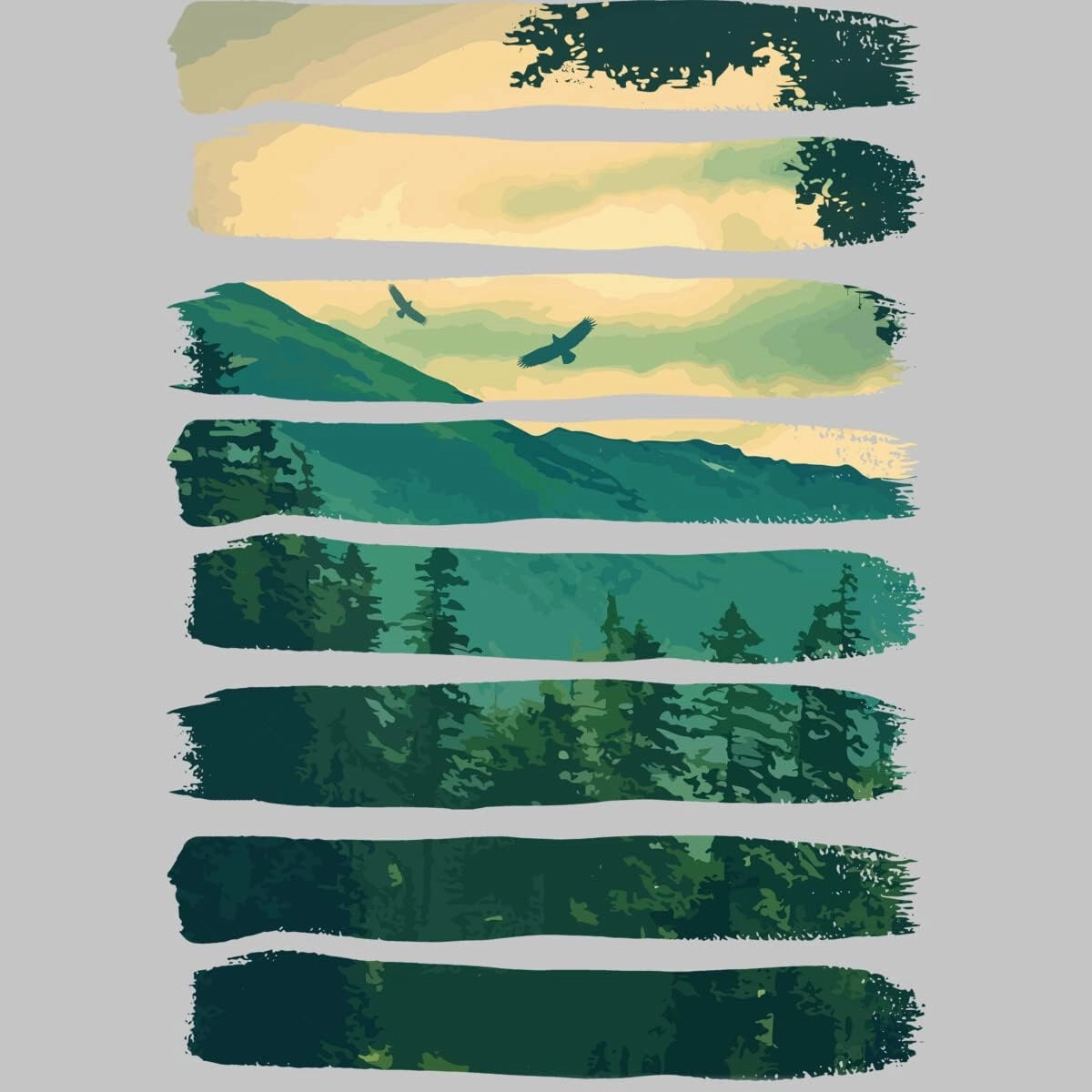 Design By Humans Men's Lost in The Wilds by Geof T-Shirt - -