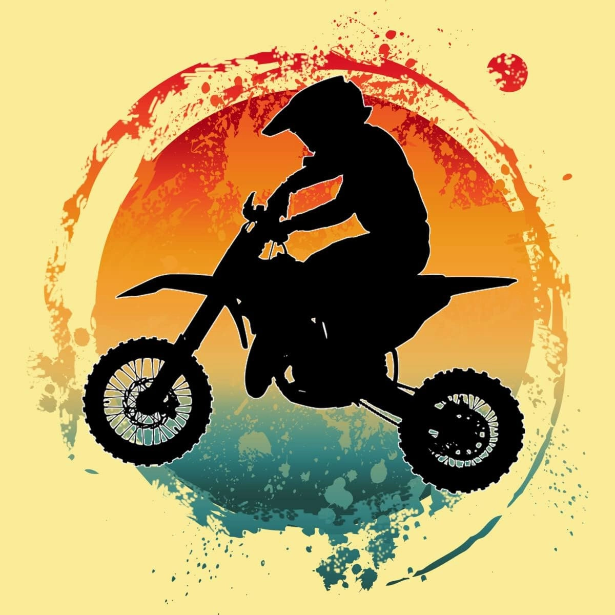 Design By Humans Men's Retro Motorcycle Rider Vintage by Punsalan T-Shirt - -