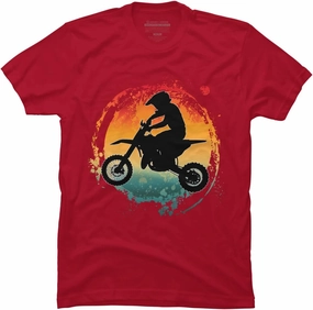 Design By Humans Men's Retro Motorcycle Rider Vintage by Punsalan T-Shirt - -