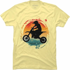 Design By Humans Men's Retro Motorcycle Rider Vintage by Punsalan T-Shirt - -