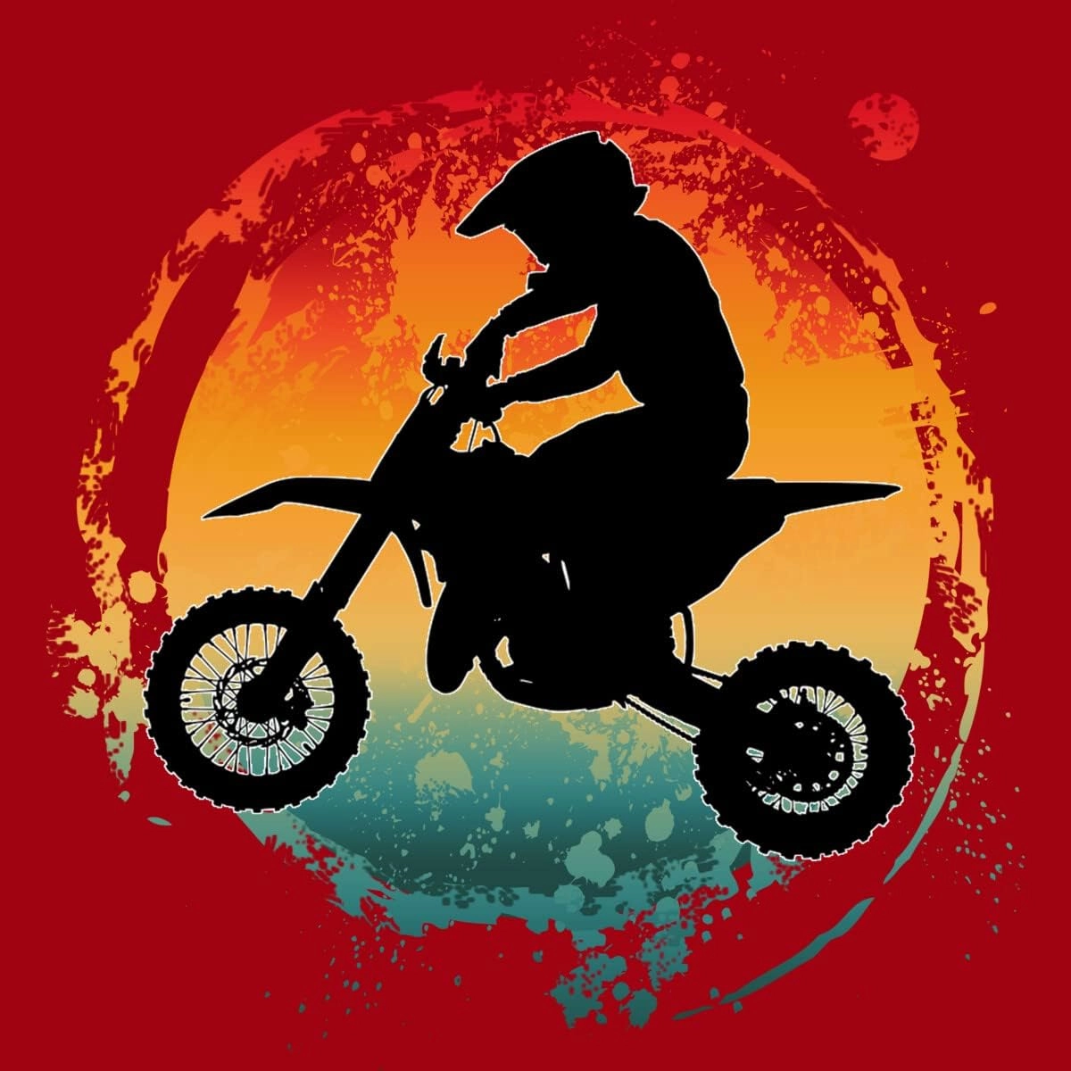 Design By Humans Men's Retro Motorcycle Rider Vintage by Punsalan T-Shirt - -