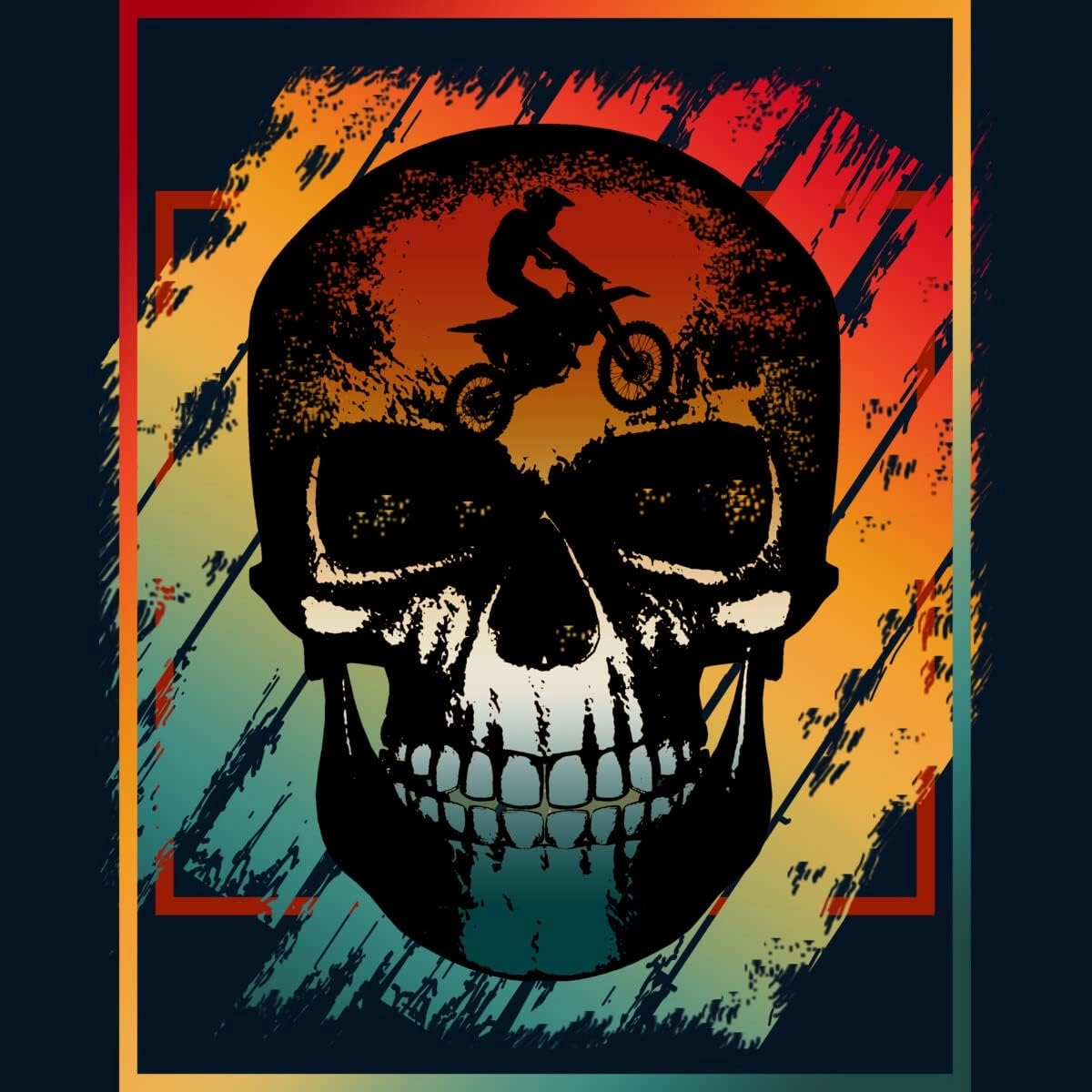 Design By Humans Unisex Skull Rider Vintage Skeleton by Punsalan Pullover Hoodie - -