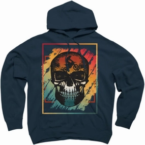 Design By Humans Unisex Skull Rider Vintage Skeleton by Punsalan Pullover Hoodie - -