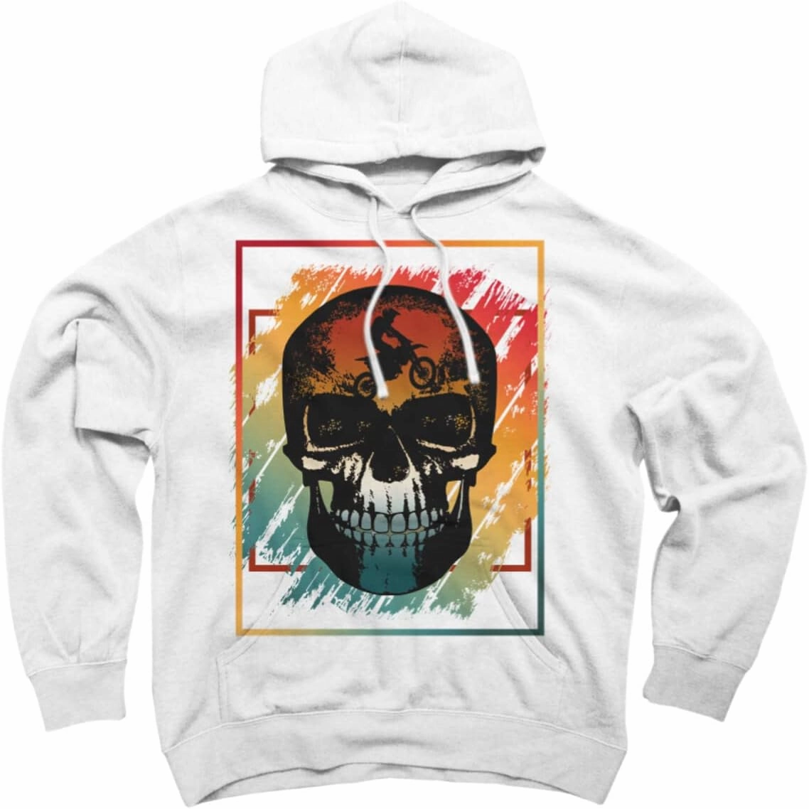 Design By Humans Unisex Skull Rider Vintage Skeleton by Punsalan Pullover Hoodie - -