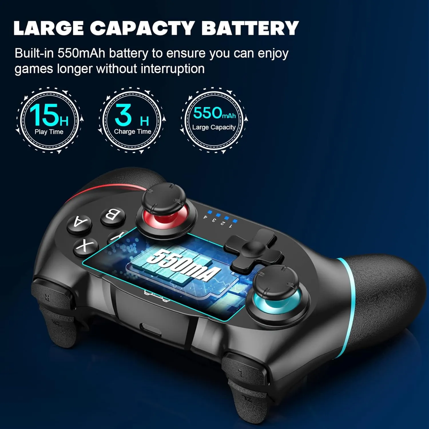 Diswoe Switch Controller, Wireless Pro Controller for Switch/Switch Lite/Switch OLED, Switch Remote Gamepad with Joystick, Adjustable Turbo Vibration with Programmable Function - Black