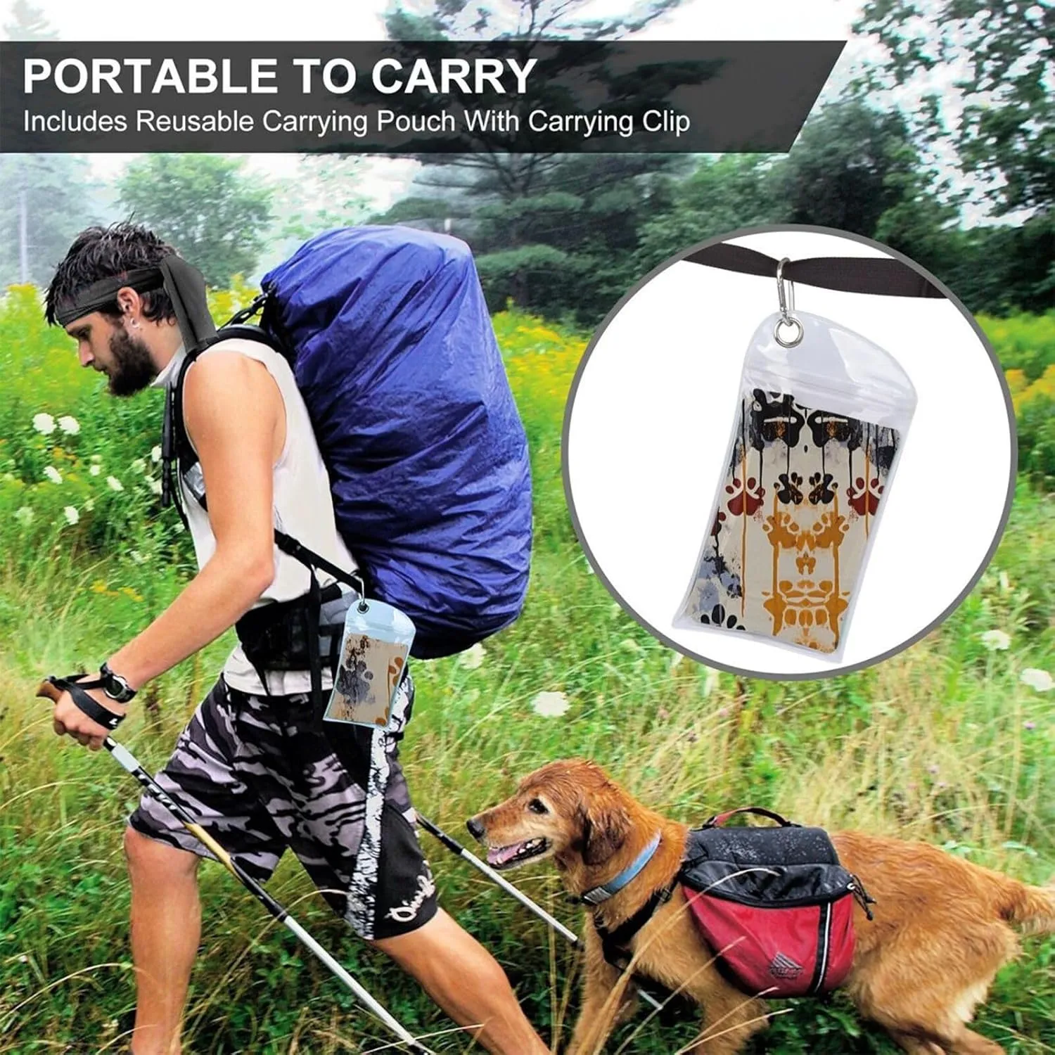 Dog Bones Prints Premium Compact Microfiber Travel Towel-Featherlight & Quick Dry,Sand-Resistant Beach Towel for Swimming,Camping,Vacation Essentials with Carry Pouch