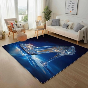 Dream Crystal Shoes Large Area Rug 6x9ft Fantasy High Heels Washable Area Rugs for Living Room Bedroom Rug Decorative Carpet, for Dining Room Dormitory Washable Rugs
