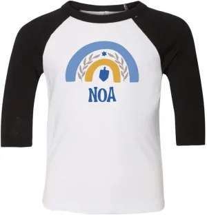 Dreidel Noa Kids Three-Quarter Raglan Sleeve Baseball Shirt Toddler