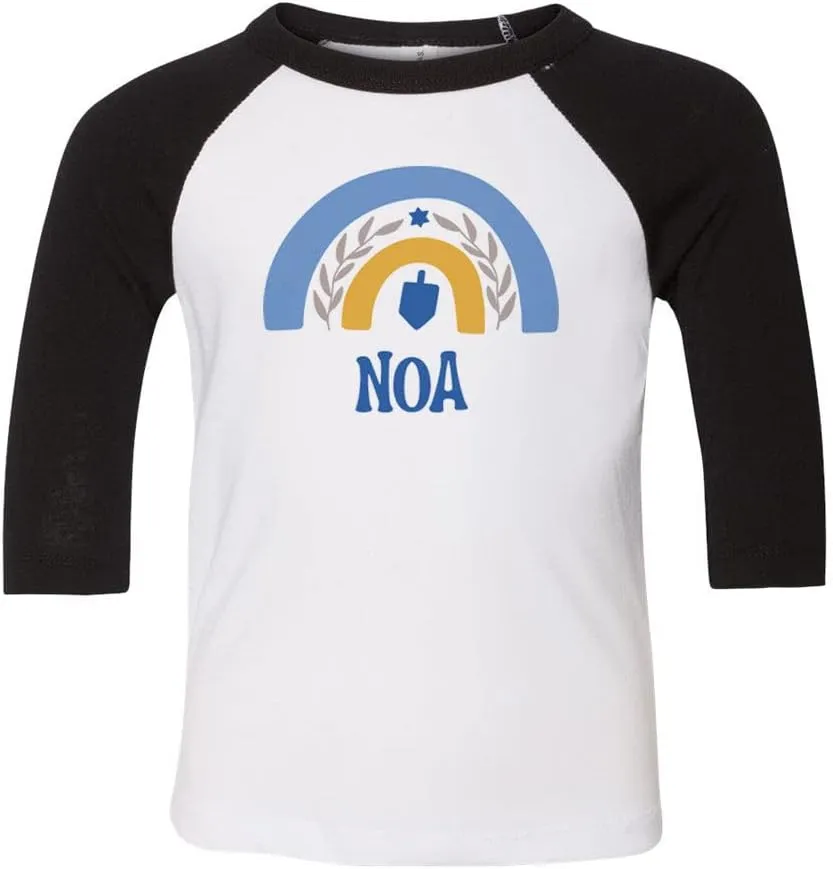 Dreidel Noa Kids Three-Quarter Raglan Sleeve Baseball Shirt Toddler