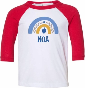 Dreidel Noa Kids Three-Quarter Raglan Sleeve Baseball Shirt Toddler
